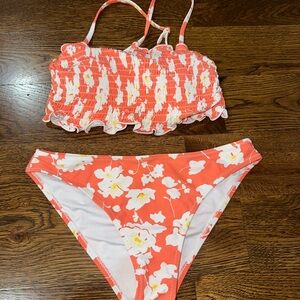 Floral Swim Set - Orange and White